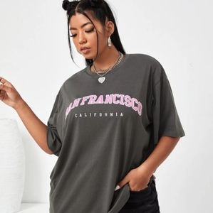 Grey graphic t-shirt San Francisco CA Shein 2XL size 16